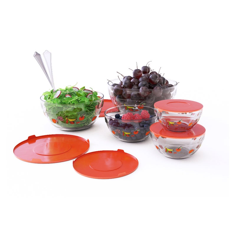 Chef Buddy 20-Piece Glass Food Storage Bowls with Lids Set - Fruit Design Set with Multiple Sizes for Storage, Meal Prep, Mixing, and Serving by Chef Buddy - Image 3